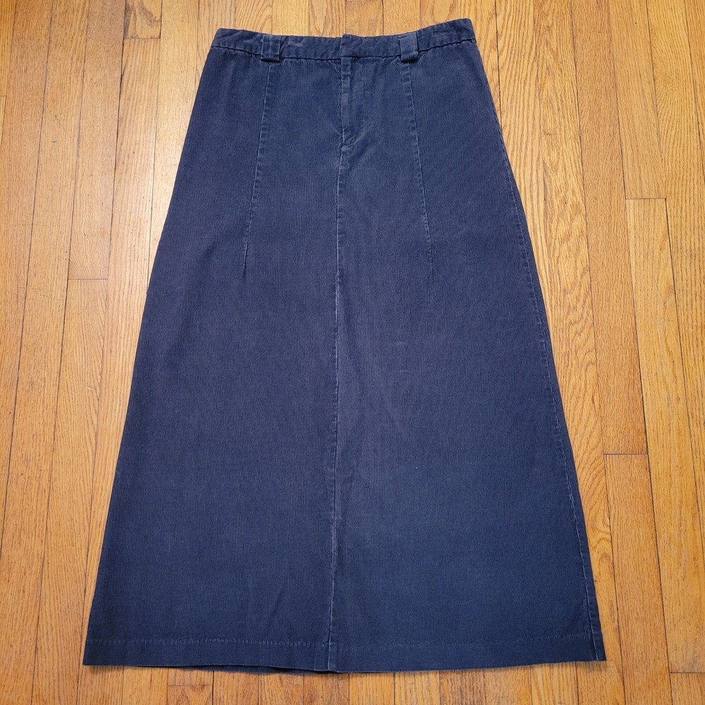GAP Dark Blue Corduroy A Line Maxi Skirt 8 Cotton Homestead Trad Wife Winter Y2K